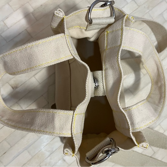 BDG Cream Mini Canvas Tote Bag with Adjustable/Removable Crossbody Strap - Picture 5 of 10